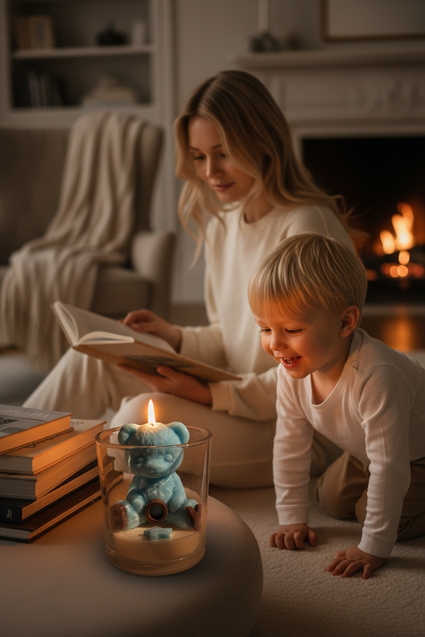 It's a Boy! Blaue Bären-Sojakerze