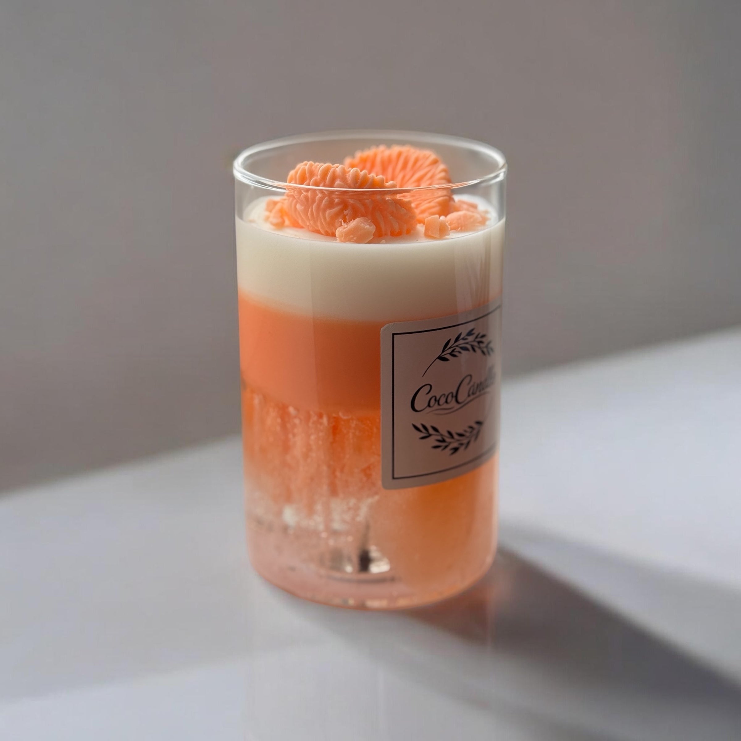 Handgemachte Duftkerze "Zitrus-Traum" – Frische Mandarine in Gel & Soja