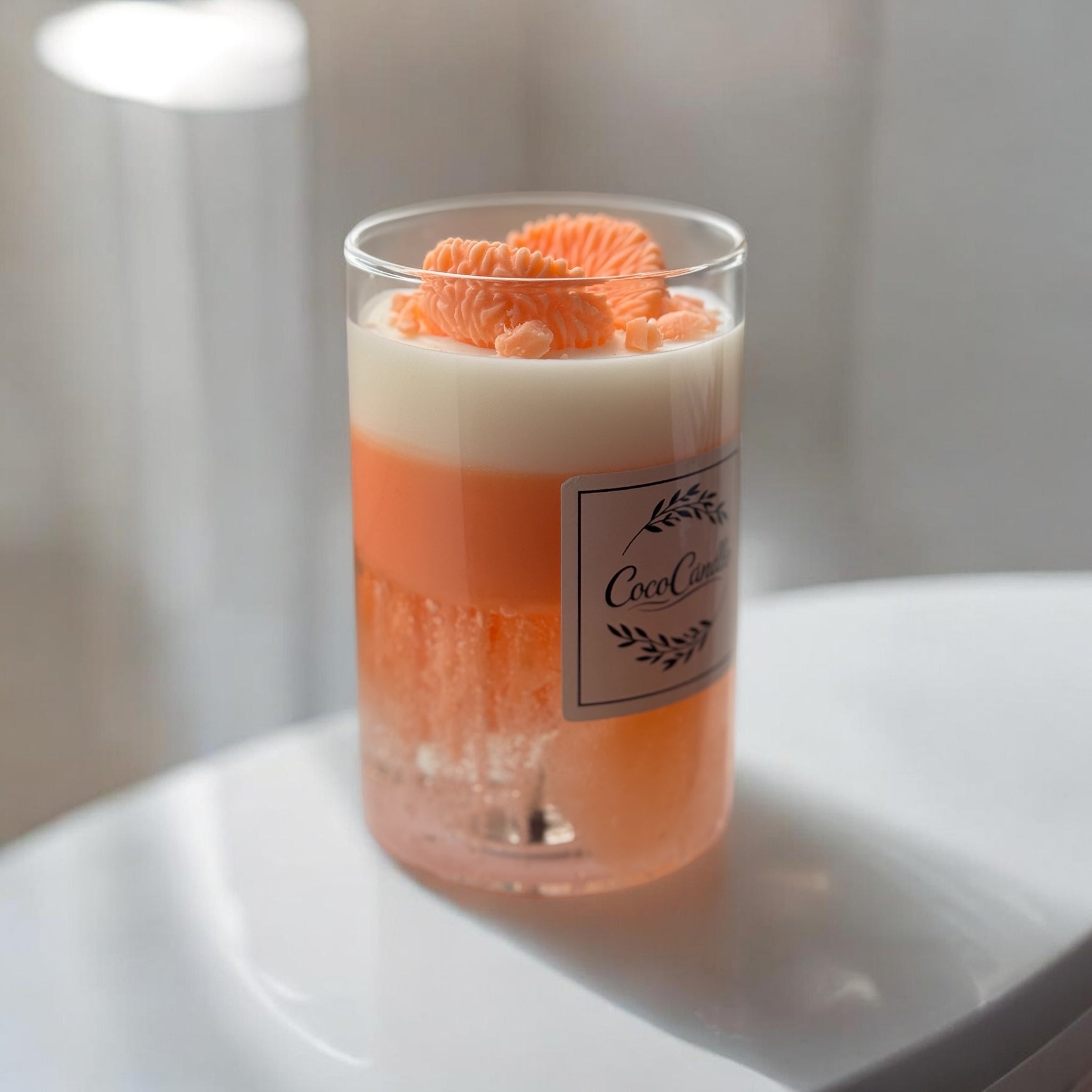 Handgemachte Duftkerze "Zitrus-Traum" – Frische Mandarine in Gel & Soja