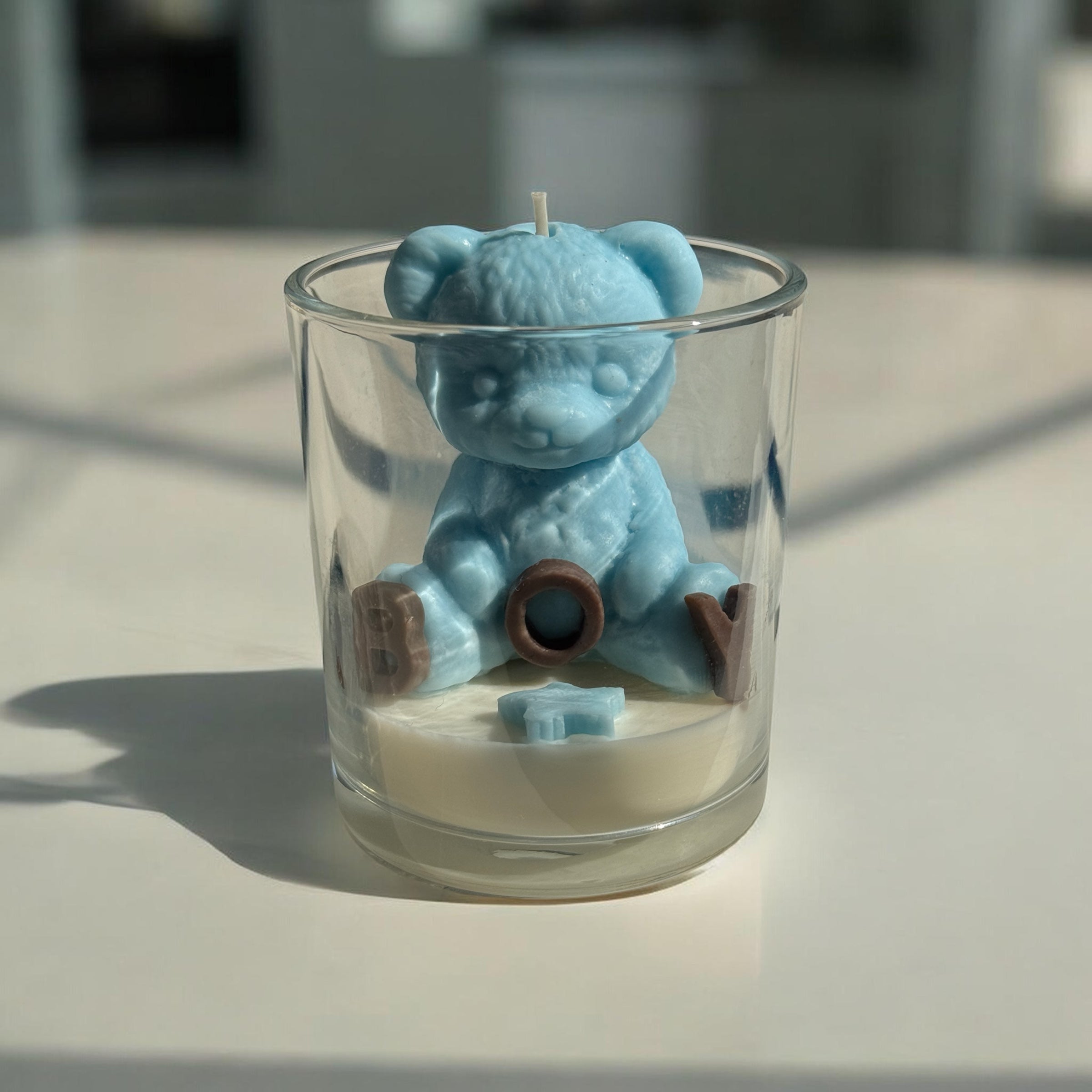 It's a Boy! Blaue Bären-Sojakerze