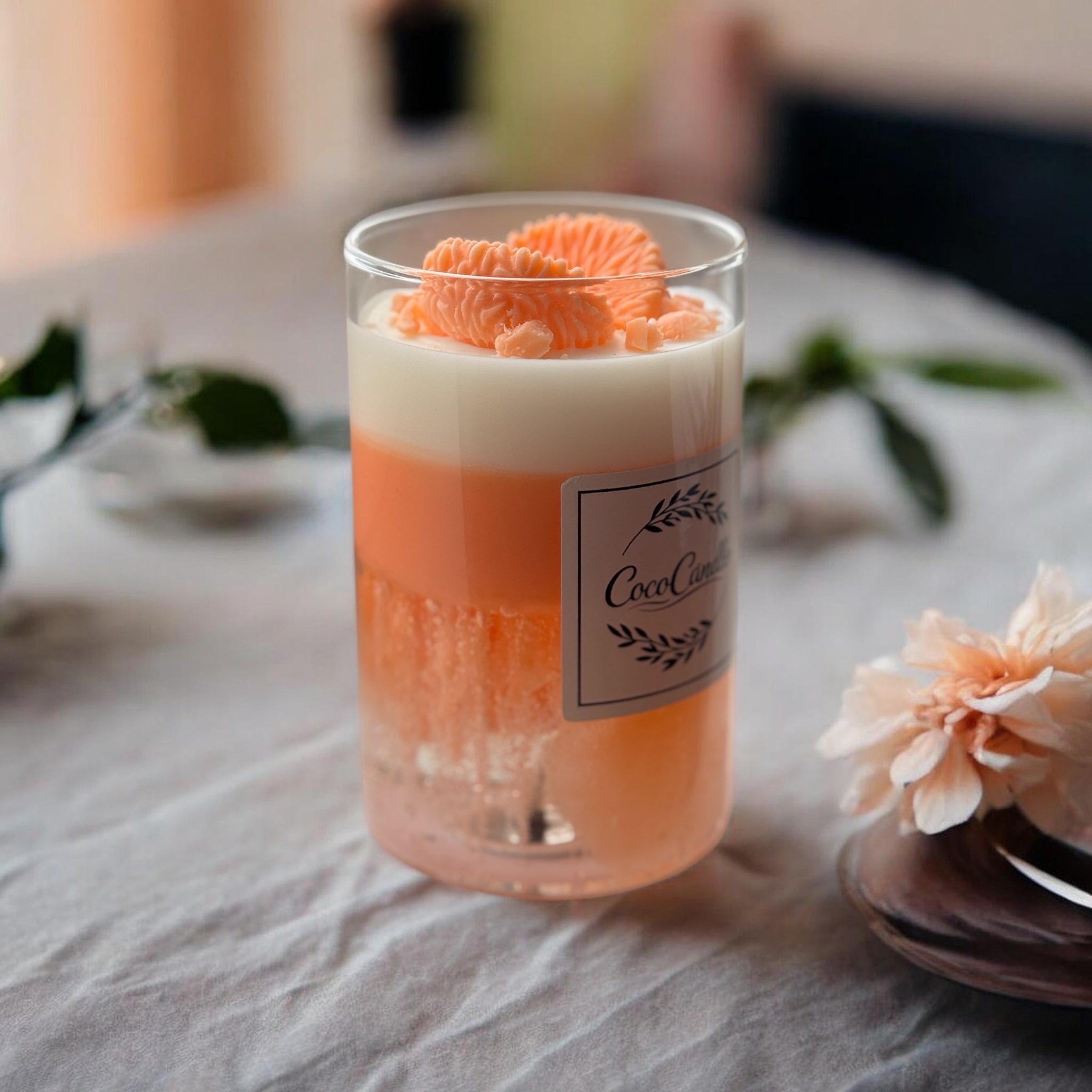 Handgemachte Duftkerze "Zitrus-Traum" – Frische Mandarine in Gel & Soja