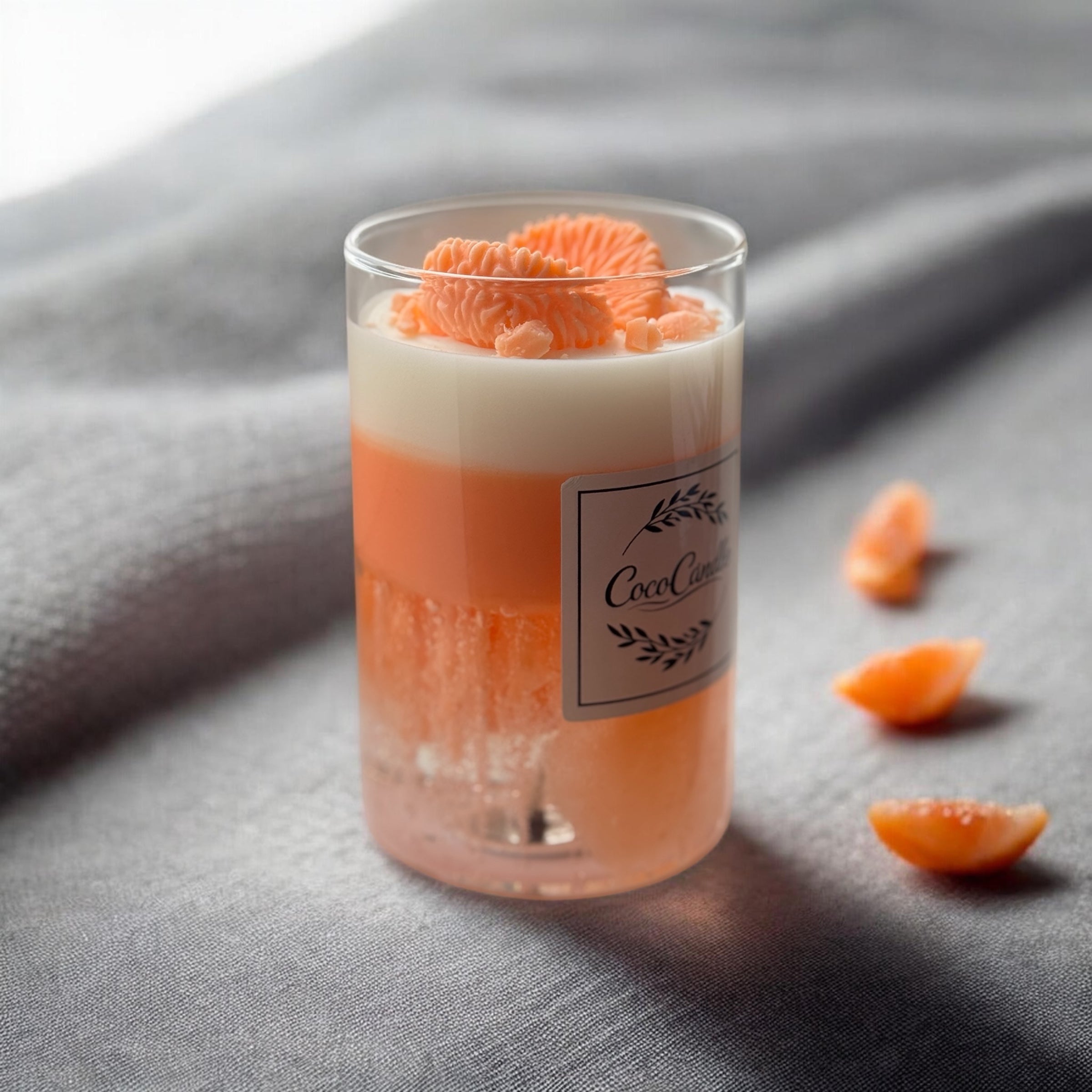 Handgemachte Duftkerze "Zitrus-Traum" – Frische Mandarine in Gel & Soja