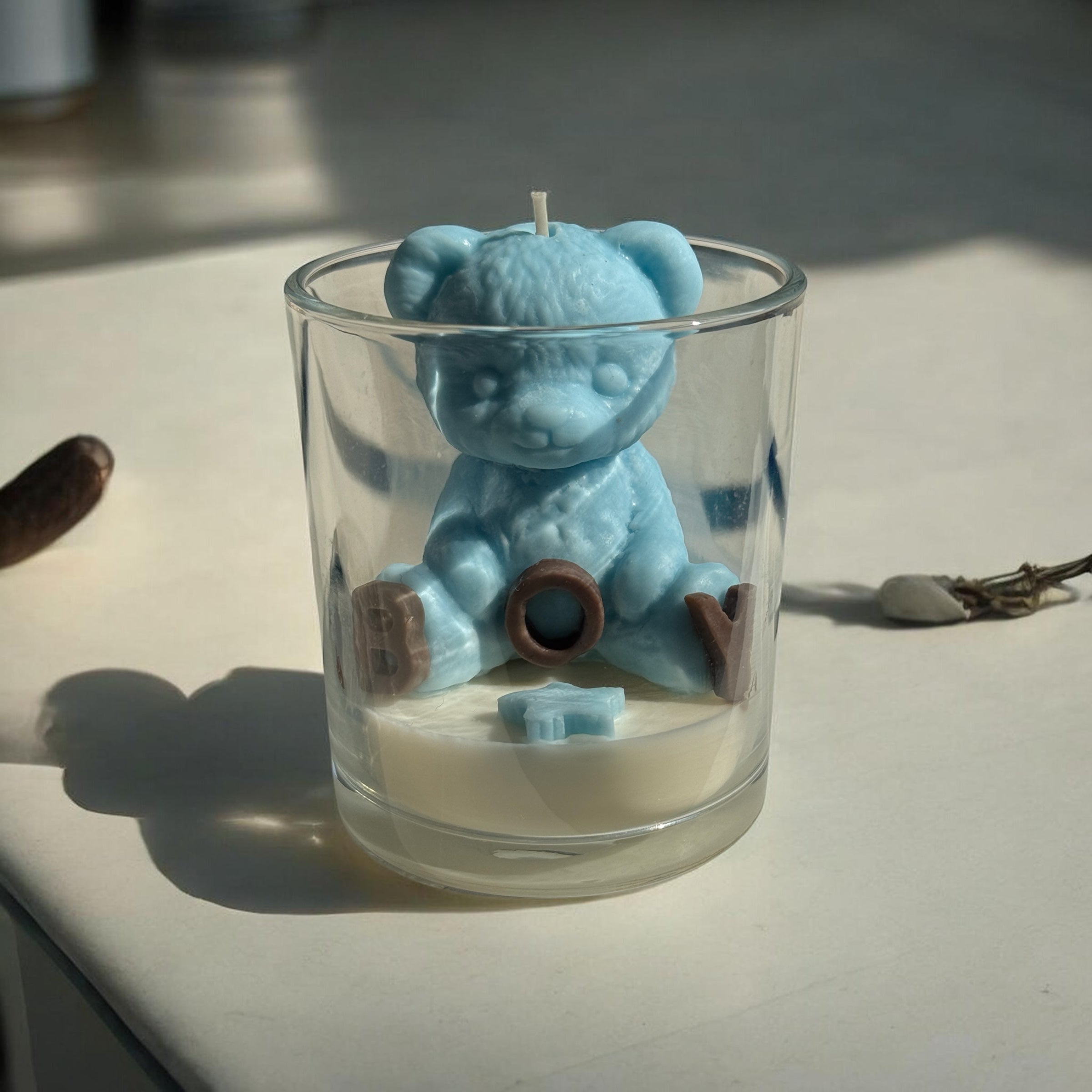 It's a Boy! Blaue Bären-Sojakerze