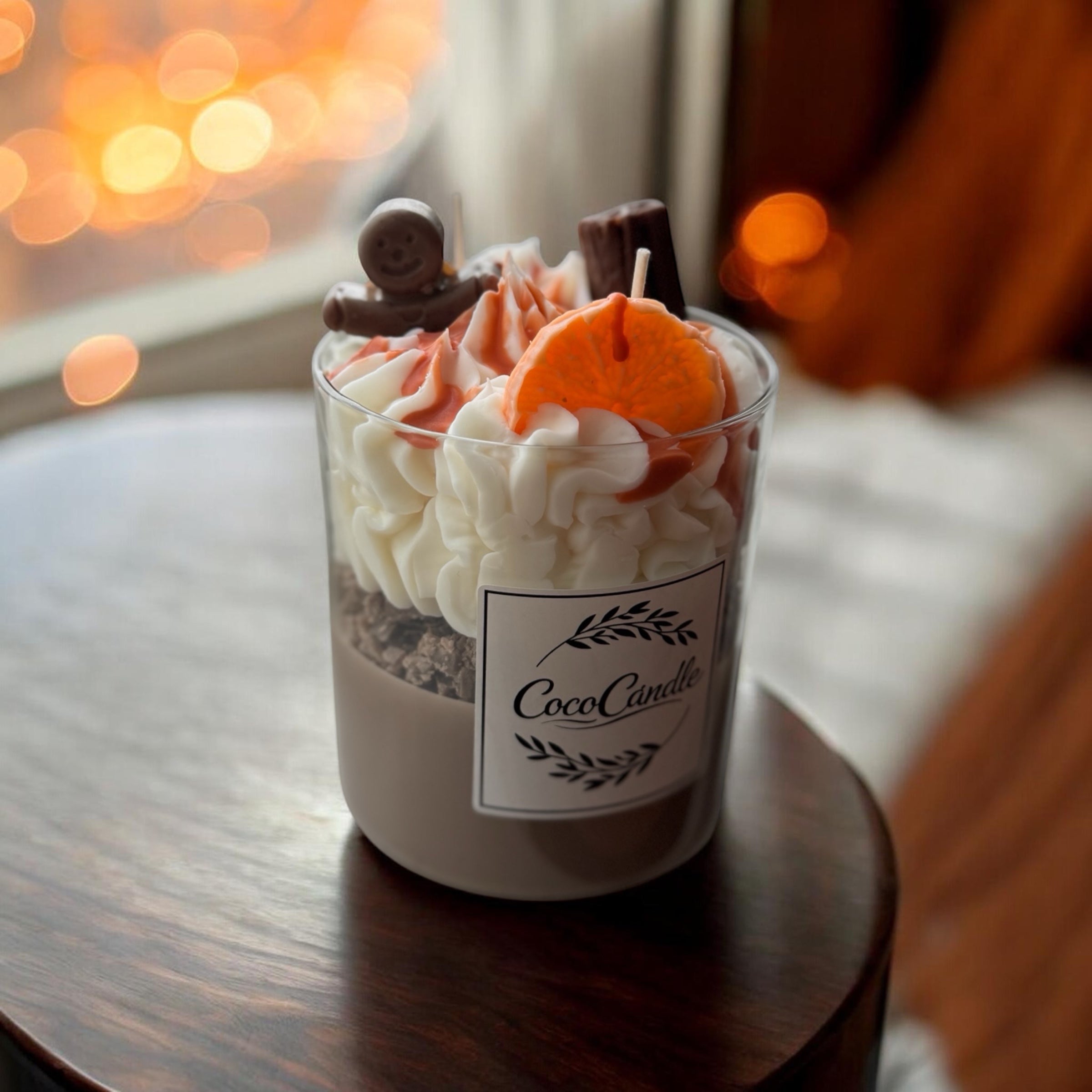 Handgemachte Dessert-Kerze "Winterzauber" – Schokolade, Orange & Karamell
